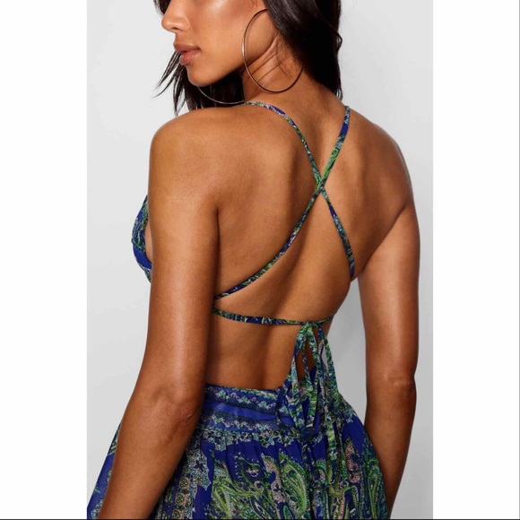 Scarf Print Cut Out Maxi Beach Dress - Picture 3 of 6